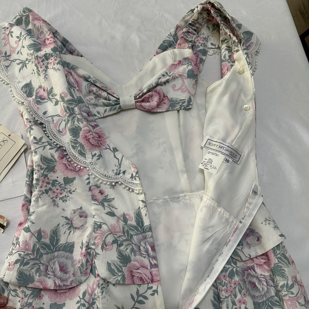 NWT 1991 Scott McClintock Floral Dress Sz 10 Cottagecore Romantic Coquette Gown - Picture 9 of 16